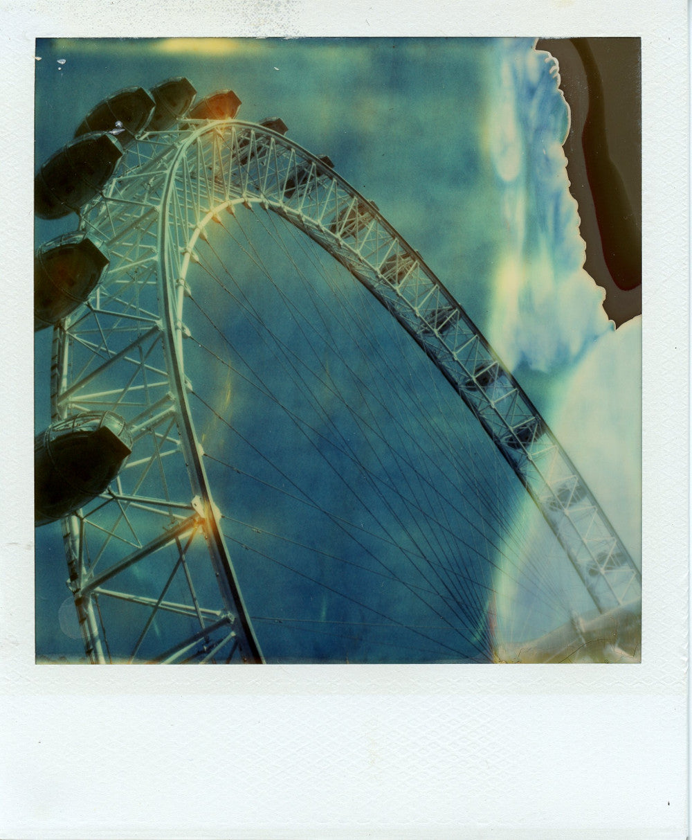 Polaroid time zero image of the london eye