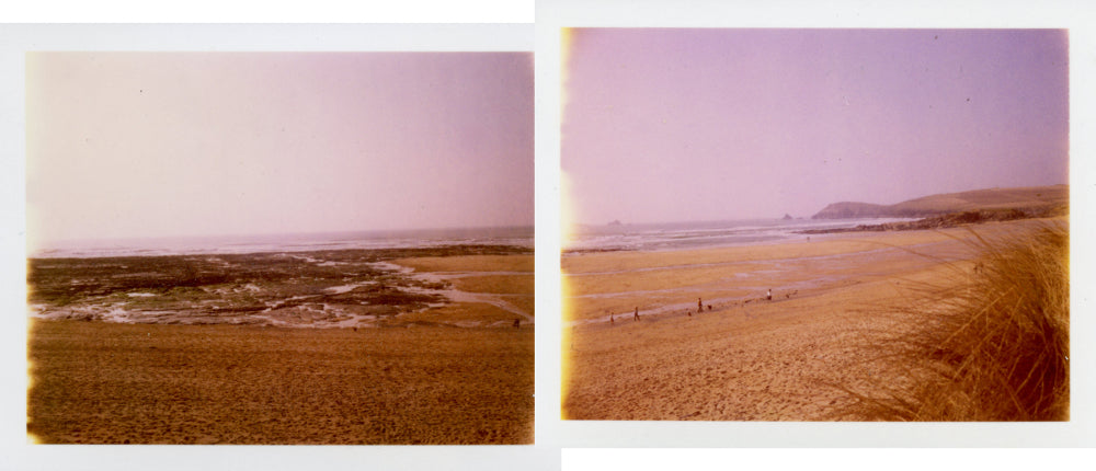 Polaroid of Constantine Bay in North Cornwall