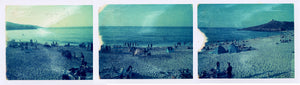 Polaroid panorama of Porthmeor beach, St Ives