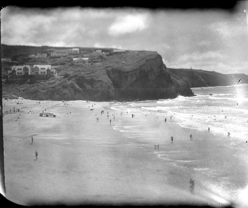 Polaroid of a porthtowan summer beach day