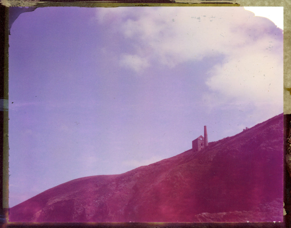 Polaroid of Wheal Coates mine in Cornwall