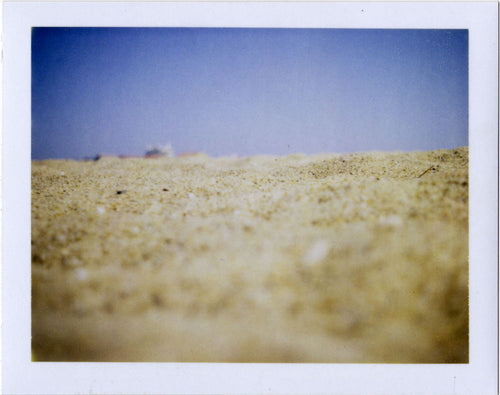 Polaroid image of the sand in Hossegor, France