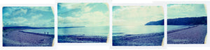 Polaroid panorama of Oxwich Bay on the Gower