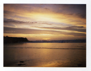 Polaroid of the sunset at Polzeath