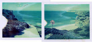 Polaroid panorama of the path to Beliche in Portugal